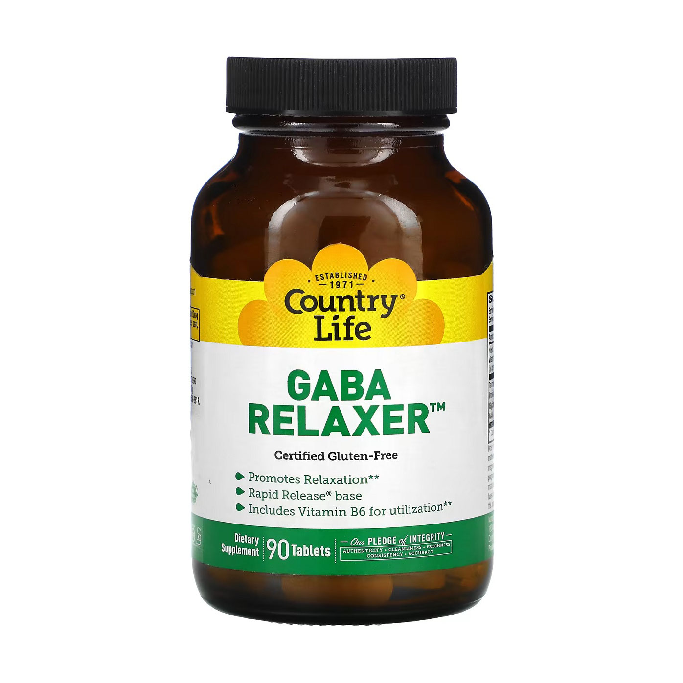 Гамма-аміномасляна кислота Country Life GABA Relaxer, 90 капсул